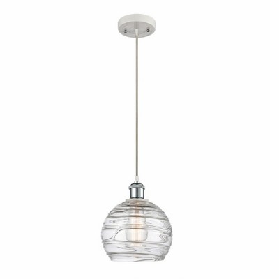 Innovations Lighting Athens Deco Swirl 1 - Light Pendant in  white/polished chrome