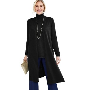 Jessica London Women's Plus Size Cotton Cashmere Duster Sweater - 1 of 4