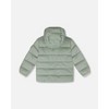 Deux par Deux Boy Compressible Winter Puffy Coat Designed for Car Seat Sage Green - 3 of 4