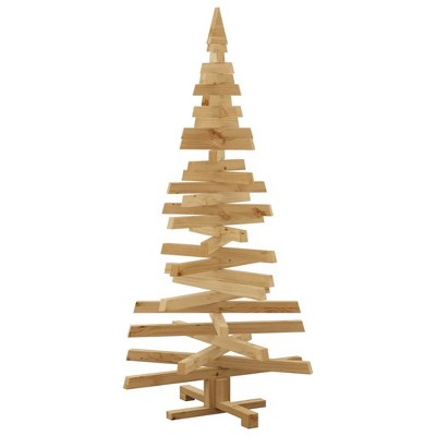 vidaXL Christmas Trees with Stand Brown 59.1" Solid pine wood