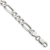 Black Bow Jewelry Men's 6.5mm Rhodium Plated Sterling Silver Solid Figaro Chain Necklace - 3 of 4