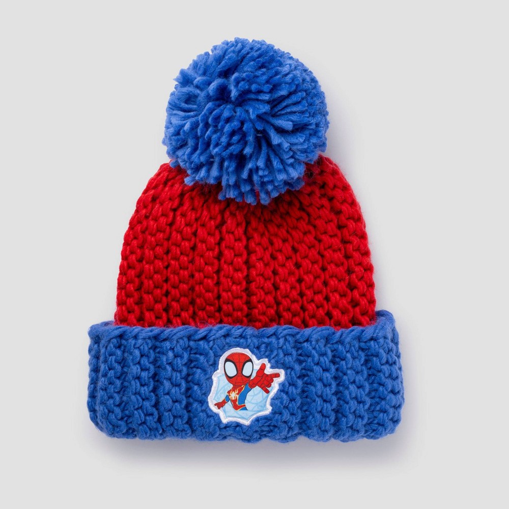 Toddler Spider-Man Beanie with Pom - Red OSFM