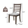 Solid Wood Farmhouse Dining Chairs Set of 2,Upholstered Ladder Back Armless Chairs for Kitchen & Dining Room–The Pop Home - 4 of 4