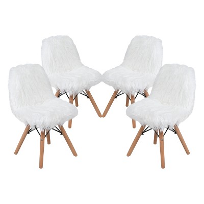 White fluffy chair discount target