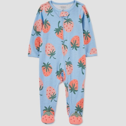 Carters Oshkosh 1-Piece Strawberry Fleece Footless Pyjamas