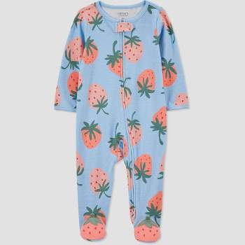 Carter's Just One You®️ Baby Girls' Strawberries Footed Pajama - Pink/Blue
