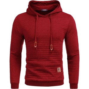 COOFANDY Mens Hooded Sweatshirt Casual Long Sleeve Drawstring Waffle Knit Pullover Hoodies - 1 of 4