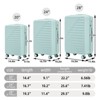 Syemin Luggage Hardside Checked Luggage Set 3 set in ABS Spinner Wheel Luggage Carry on Suitcase TSA Combination Lock, Green, 19.3"*11.4"*29.5" - 3 of 4