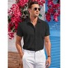 COOFANDY Mens Short Sleeve Shirts Casual Button Down Shirts Summer Beach Shirt Wrinkle Free - 3 of 4