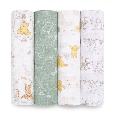 Aden   Anais Essentials Disney Winnie   Friends Muslin Swaddle Blankets - Beige - 4pk : Target