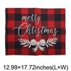 Unique Bargains Christmas Place Mats Linen Red Black White 13"x17.7" 2Pcs - 3 of 4