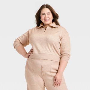 Women's Quarter Zip Pullover Sweatshirt - Universal Thread™ - 1 of 3