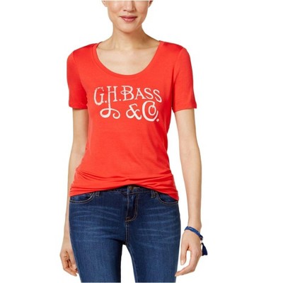 G.H. Bass & Co. Womens Solid Logo Graphic T-Shirt