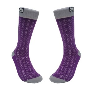 Purple and Gray Patterned Socks from the Sock Panda (Men's Sizes Adult Large) - 1 of 3