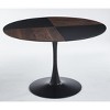 NicBex 47.24" Mid-century Round Dining Table,Kitchen Table with MDF Table Top and Metal Legs for 4-6 Seaters,Brown Black - 2 of 4