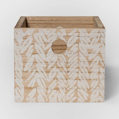  Wood Crate with Design White - Threshold™ 