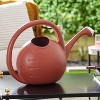 HC Companies 2 Gallon Premium Large Mouth Garden Plant Watering Can with Rosette, Water Indicator Level, and Ergonomic Handle (Terracotta)) - 2 of 4