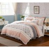 Lyngins 9-Piece Cotton Percale Comforter Set – Cottage Shabby Chic Paisley Print, Lace Taping, Oeko-Tex Certified, Cal King Bedding Set - 4 of 4
