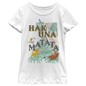 Girl's Lion King Hakuna Matata Colorful Oasis T-Shirt - 1 of 4