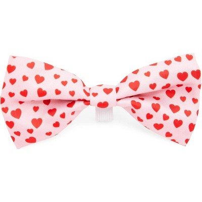 Zodaca 2 Pack Valentine's Heart Bow Ties Collar Bowties for Large Dogs, Pet Costume Accessories, 5 x 2.5 in