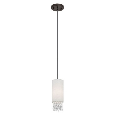 Carlisle English Bronze Mini Pendant with Crystal Accents