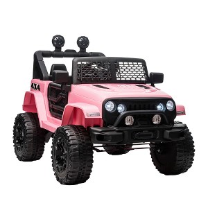 Aosom 12V Kids Ride On Car, Electric Battery Powered Off Road Truck Toy with Parent Remote Control, Adjustable Speed, Black - 1 of 4