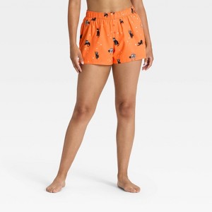 Women's Halloween Flannel Boxer Pajama Shorts - Hyde and EEK! Boutique™ - 1 of 4