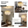Ludomide Modern Crystal Tree Branch Chandelier, D23.6" Gold Raindrop Tassel Pendant Light, 9-Lights for Dining Room, Living Room, Kitchen Island - 3 of 4