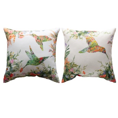 Manual Woodworks and Weavers Hummingbird Garden Throw Pillow – 12x12 Climaweave Outdoor Accent