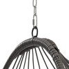 NAYSAYE Patio Swing Rattan Egg Hanging Chair with Wood Frame for Outdoor Garden Relaxation, Khaki and yellow, 28.5"*55.6"*24" - 4 of 4