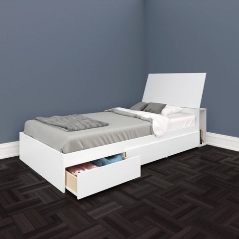 Twin Blvd Storage Bed With Headboard White - Nexera : Target