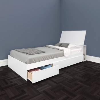 Blvd Storage Bed with Headboard White - Nexera