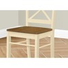 Monarch Specialties Dining Chair Set Of 2 Side Kitchen Dining Room Oak And Cream Wood Legs Transitional - 2 of 4