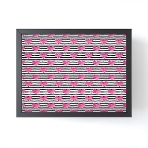Little Arrow Design Co watercolor hearts on stripes Framed Mini Art Print 4" (H) x 3" (W) x 1" (D) - Society6 - 1 of 3