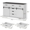 Sideboard Buffet Cabinet with Storage, 47" Storage Cabinets with 6 Drawers and 2 Doors,Large Wood Sideboard Cabinet - 2 of 4