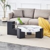 VYNXARIA Modern Double-Layer Round Coffee Table with Transparent Gray Glass Top - 3 of 4