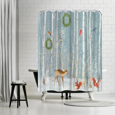 Snowy Christmas Eve by PI Creative Holiday Collection Shower Curtain - Americanflat
