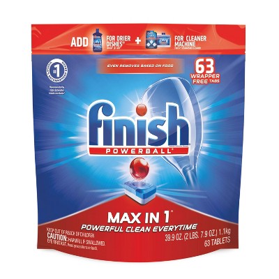 Finish Max-in-1 Dishwasher Detergent Tabs - 63ct