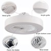 YIYIBYUS Modern Simple Round Indoor LED Enclosed Ceiling Fan with Remote Control, White - 4 of 4