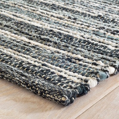 Francisco Black Stripe Handwoven Cotton & Chenille 8' x 10' Rug
