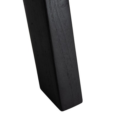 Luna Black Leather Woven Accent Chair with Sungkai Wood Frame