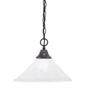 Toltec Lighting Any 1 - Light Pendant in  Dark Granite with 12" Frosted Crystal Shade - 1 of 1