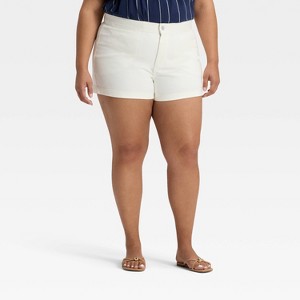 Women's High-Rise Smart Jean Shorts - Ava & Viv™ - 1 of 3