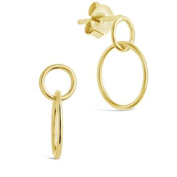 SHINE by Sterling Forever Sterling Silver Simple Interlocking Circle Dangle Earrings - Gold