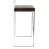 LumiSource Set of 3 Fuji Stacker Barstools Stainless Steel/Brown PU - 3 of 4