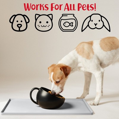 Large Mist Silicone Waterproof Dog Food Mat with Raised Edges
