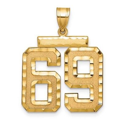Black Bow Jewelry 14k Yellow Gold, Varsity Collection, Large D/C Pendant Number 69