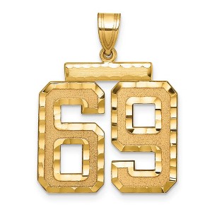 Black Bow Jewelry 14k Yellow Gold, Varsity Collection, Large D/C Pendant Number 69 - 1 of 3