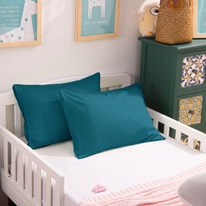 2 Pack 500 Thread Count Cotton Envelope Toddler Pillowcases, Ultra Soft Travel Pillow Cases - NTBAY - 1 of 4