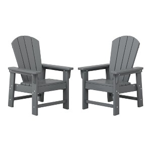 WestinTrends Malibu Kids Outdoor Adirondack Plastic Patio Chair (Set of 2) - 1 of 4